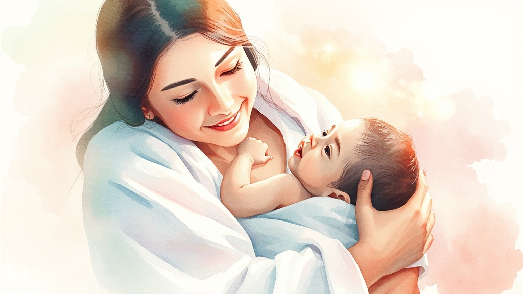 저소득 가정을 위한 추가 출산 지원 정책 (watercolor 스타일)