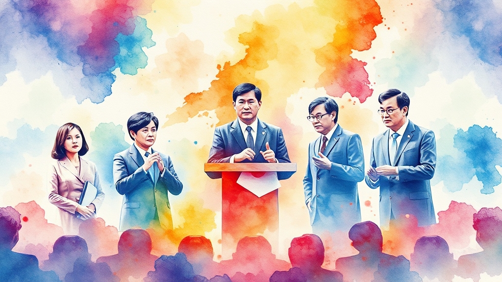 대선 후보자 현황 및 라인업 (watercolor 스타일)
